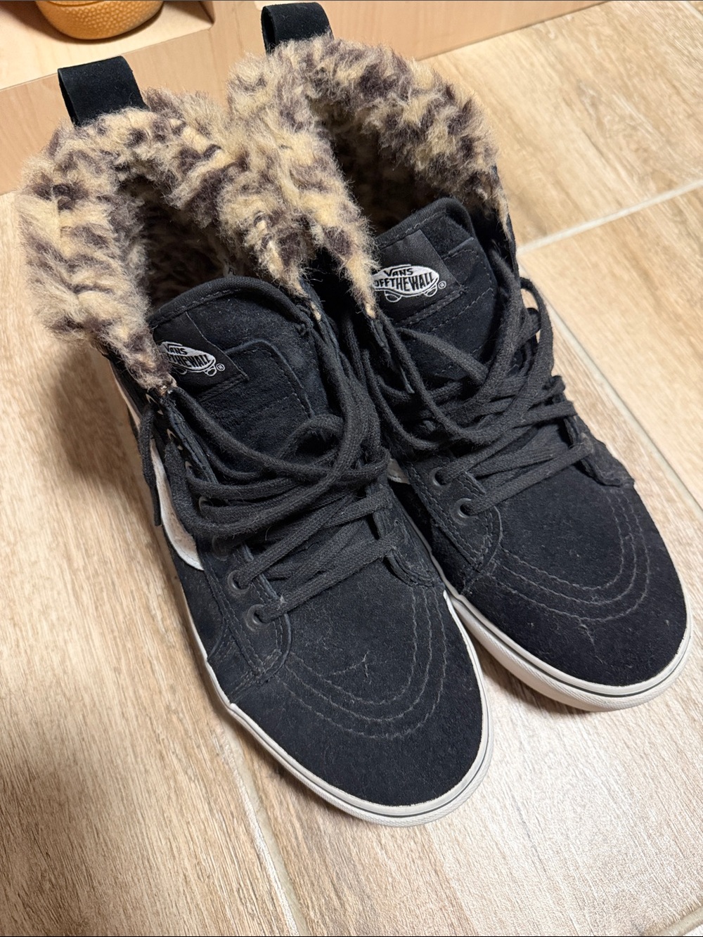 Vans Black High-Top Sneakers with Faux Fur Lining